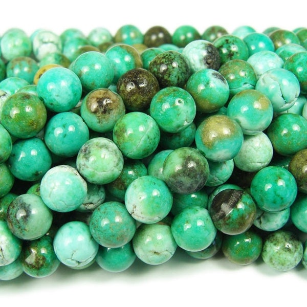 Natural 6mm Australian Green Grass Agate Smooth Beads Genuine Gemstone