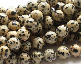 Natural 12mm Dalmatian Jasper Round Beads Genuine Gemstone