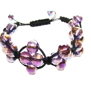 One Size Fits All Purple Glass Bracelet