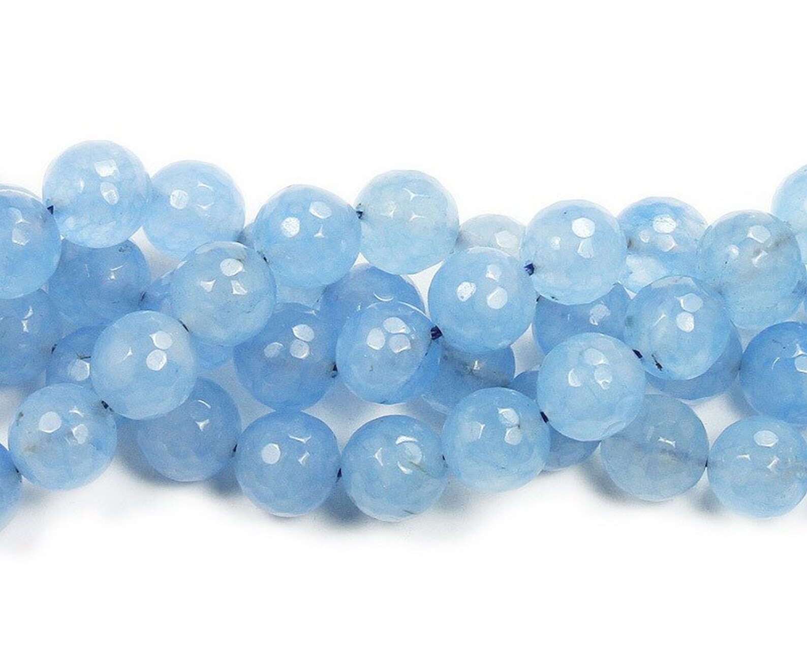 Natural 6mm Sky Blue Jade Dyed Faceted Round Beads Genuine Etsy