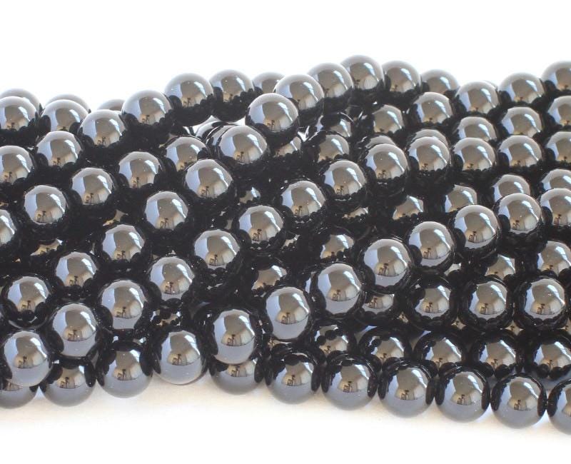 65pcs 6mm Natural Black Onyx Gemstone Beads AA++ Round - DIY Jewelry Making Supplies