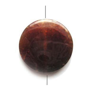 Dyed Agate Round Pendant 39mm Reddish Brown Agate Round Pendant Genuine Natural Gemstone