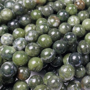 Natural 10mm Taiwan Green Jade Round Beads Genuine Gemstone