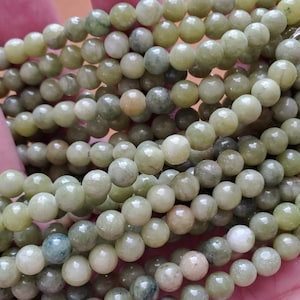 Natural 6mm Taiwan Green Jade Round Beads Genuine Gemstone