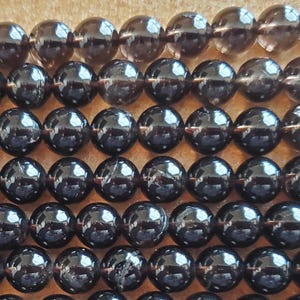 Natural 6mm Natural Smoky Quartz Round Beads Genuine Gemstone