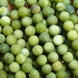 Natural 6mm Taiwan Green Jade Dark Matte Round Beads Genuine Gemstone