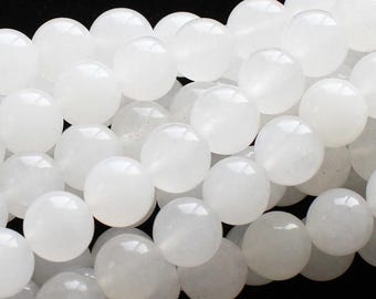 Natural 6mm White Quartz Round Beads Genuine Gemstone