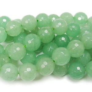 Natural 4mm Green Aventurine Faceted Round Beads Genuine Gemstone