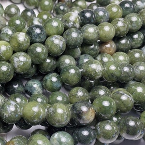 Natural 12mm Taiwan Green Jade Round Beads Genuine Gemstone