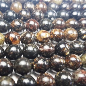 Natural 4mm Biotite Mica Smooth Round Beads Genuine Gemstone