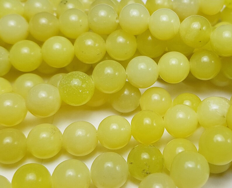 Natural 6mm Olive Jade Round Beads Genuine Gemstone Etsy