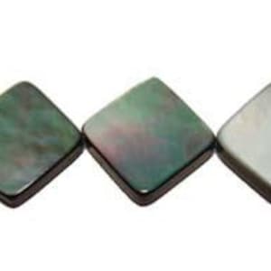 Natural 12x12mm 27 Beads Black Sea Shell Double-Sided Diamond Beads Genuine Gemstone