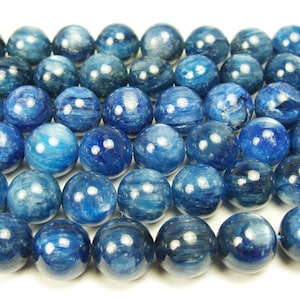 Natural 10mm Kyanite Round Beads Genuine Gemstone