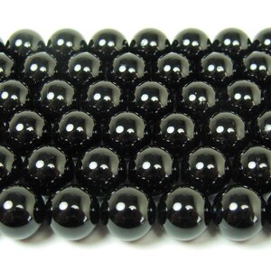 Natural 4mm 15.5 Inches Natural Black Tourmaline Round Beads Genuine Gemstone