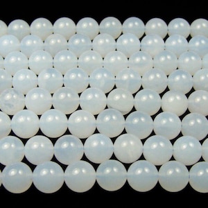 Natural 6mm Chalcedony Smooth Round Beads Genuine Gemstone
