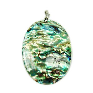35x50mm Abalone Shell Oval Pendant Genuine Natural Gemstone