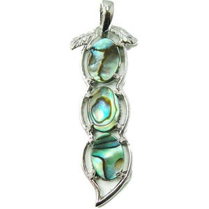 Approx. 13x40mm Abalone Shell Peanut Pendant Genuine Natural Gemstone