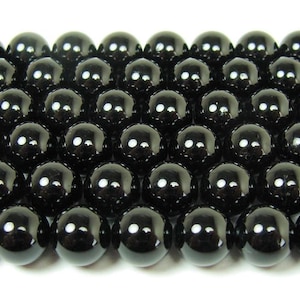 Natural 12mm 15.5 Inches Natural Black Tourmaline Round Beads Genuine Gemstone
