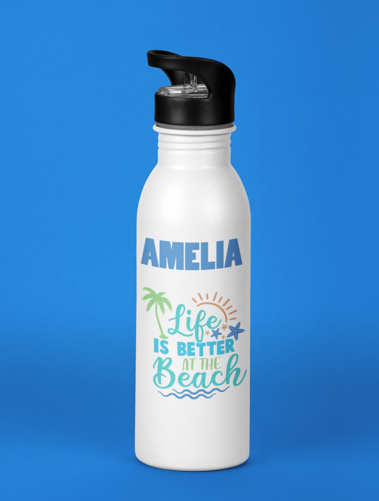 Personalised Beach Surf Water Drink Bottle 750ml Large Etsy Italia