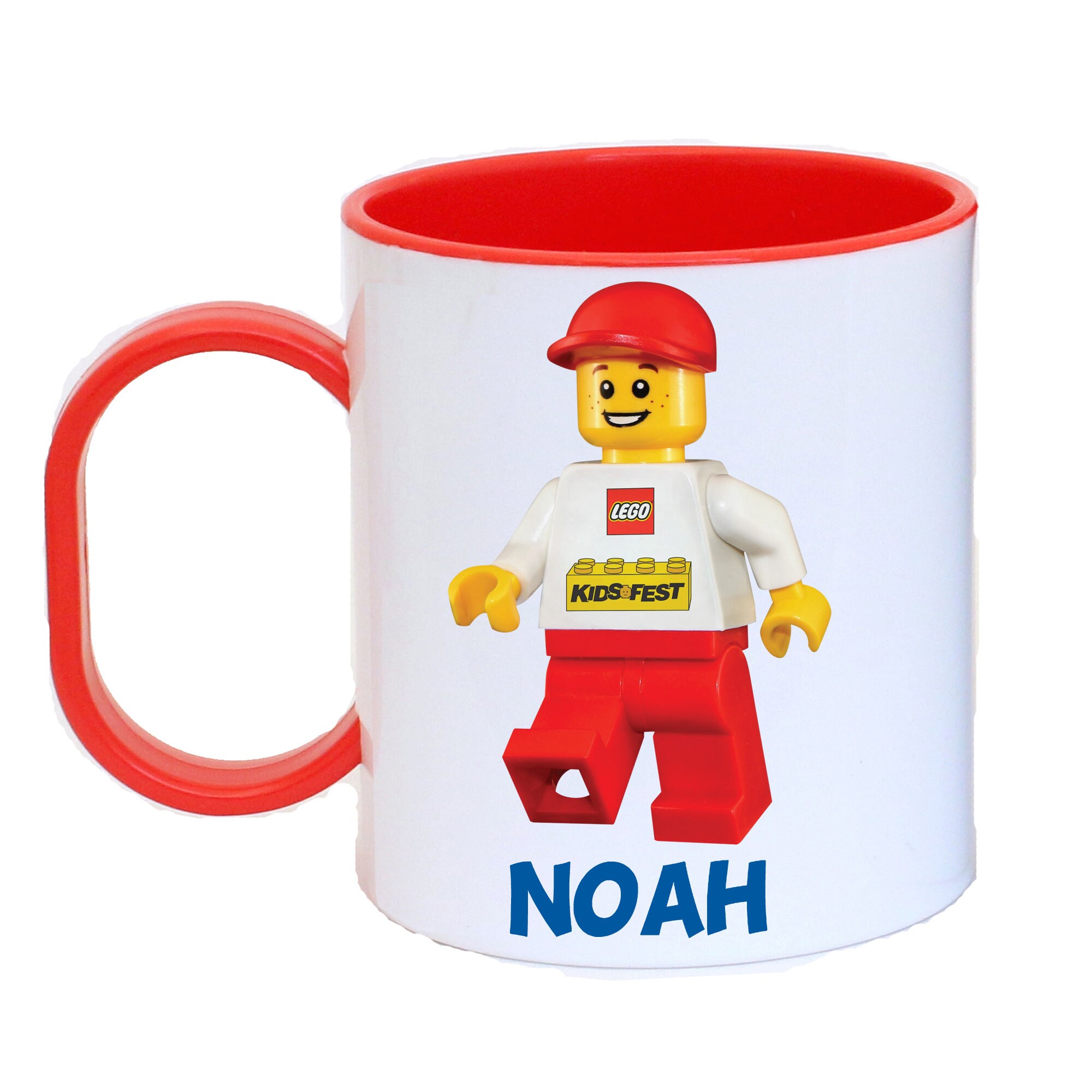 Personalised Kids Lego Design Plastic Cup Mug Fun Birthday Etsy