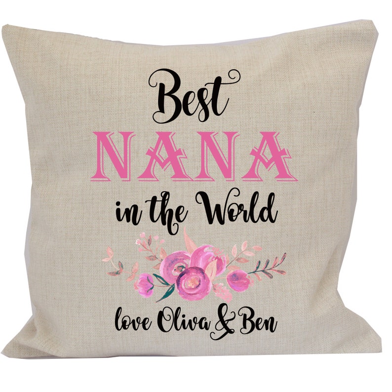 Best Nana In The World Personalised Cushion Birthday Gift