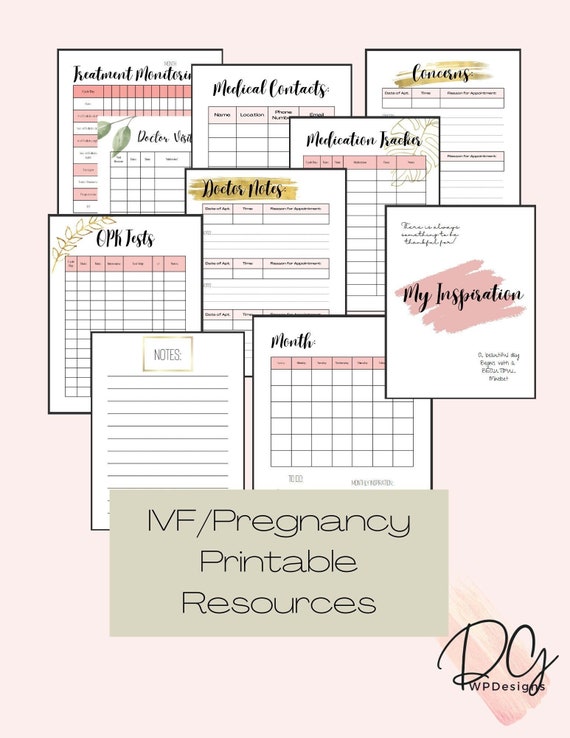 IVF Planner Digital Download Planner Printable Pregnancy - Etsy