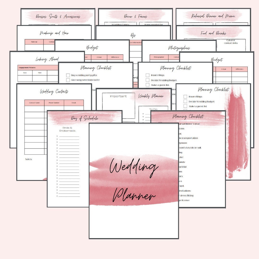 Wedding Planner Printable, Wedding Planner, Wedding Planner Pdf ...