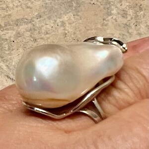 STUNNING Giant Baroque Pearl Ring