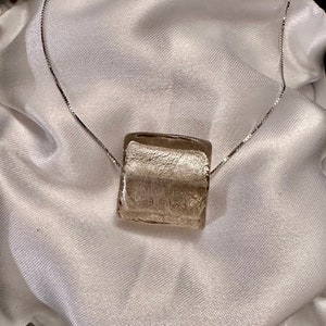 Silver Murano Glass on Sterling Silver Chain