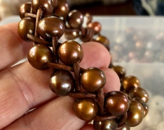 Bronze Freshwater Pearl Cuff