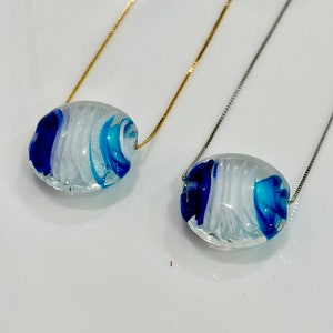 Clear Murano Glass With Lampwork Detail Pendant on Sterling Chain