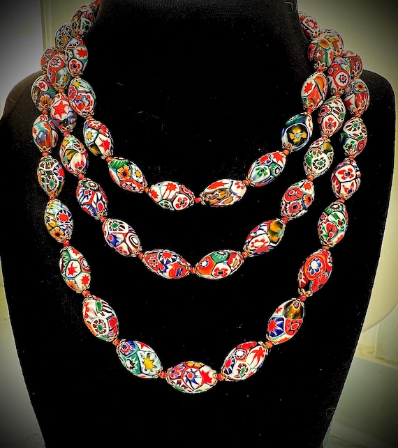 Extra Long Ercole Moretti Millefiori Murano Glass… - image 1