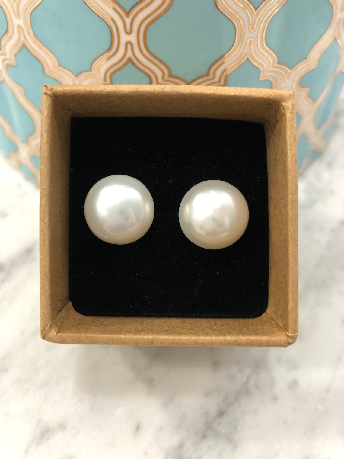 Enormous 13-14mm White Pearl Studs on Sterling Posts - Etsy