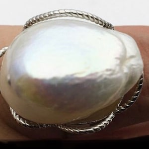 Baroque Pearl Statement Ring set on Sterling Silver