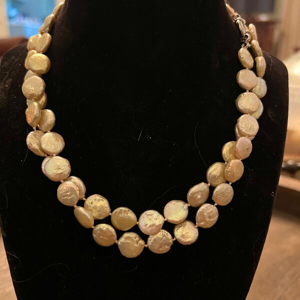 Coin Pearl Necklace - Etsy