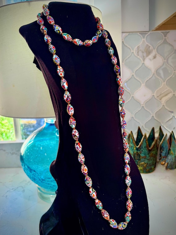 Extra Long Ercole Moretti Millefiori Murano Glass… - image 2