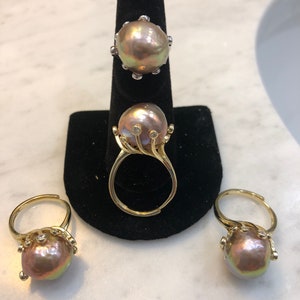 OFERTA***Anillo ajustable de plata Serling con perla Edison arcoíris gigante
