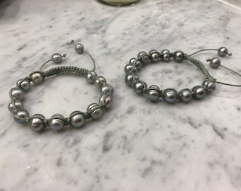 Silver Pearl Thread Bracelets