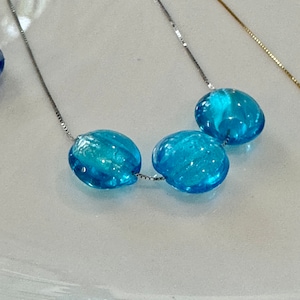 Murano Glass Multibeaded Necklace: Sterling Silver, Adjustable Length