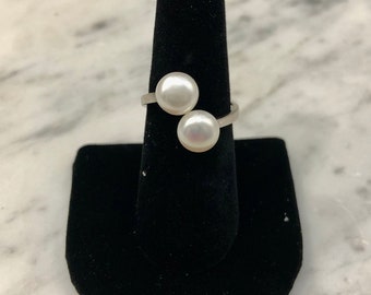Double Freshwater Pearl and Sterling Ring