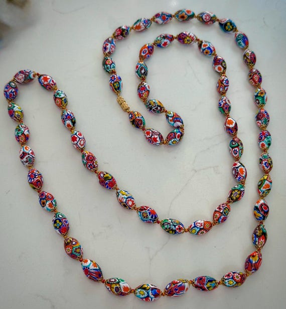 Extra Long Ercole Moretti Millefiori Murano Glass… - image 5
