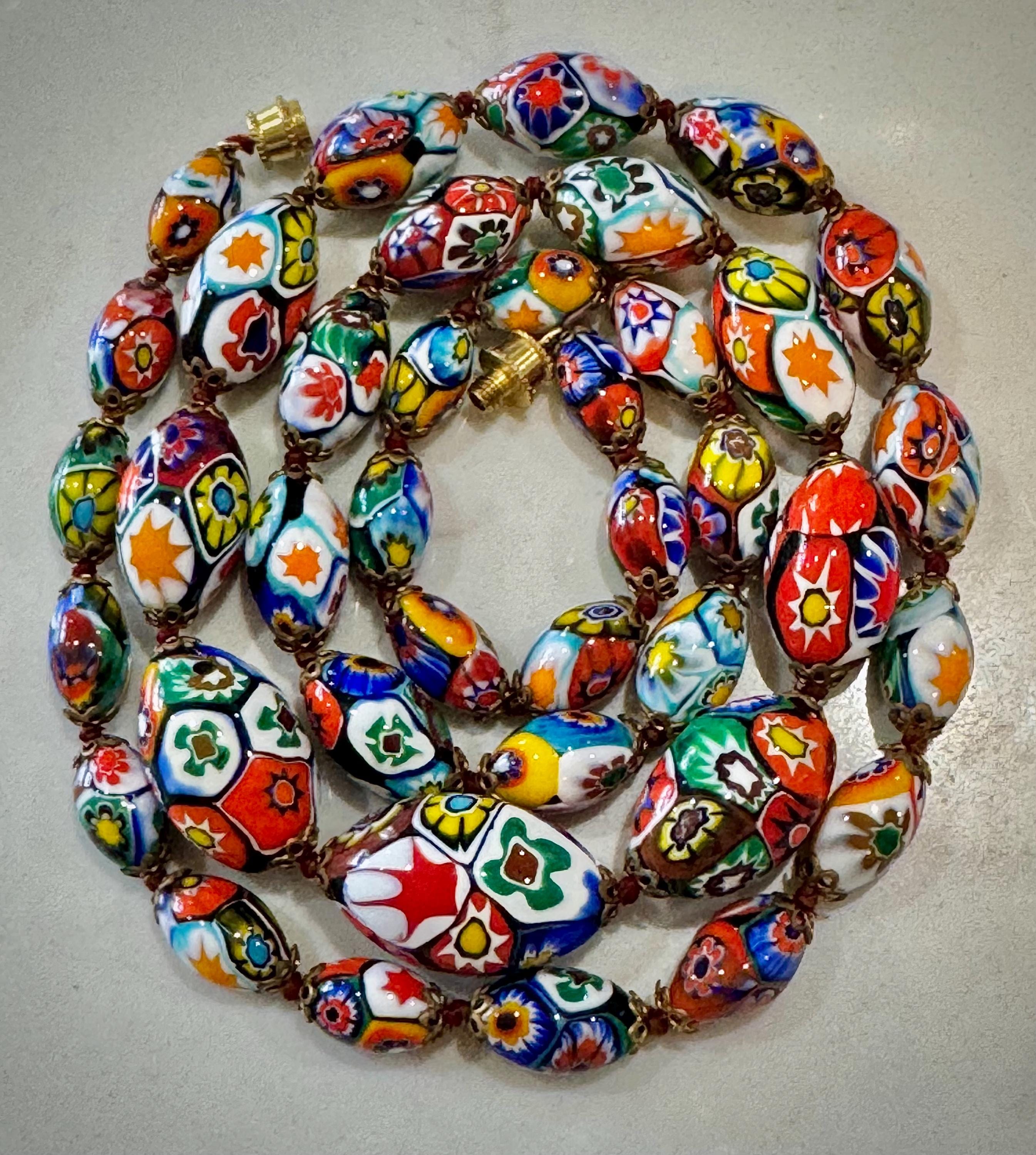 Vintage Millefiori by Ercole MORETTI Murano Graduated Oval Glass