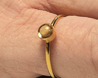 Simple Mustard Seed Ring, Adjustable, Choose Gold, Silver or Rose Gold Color