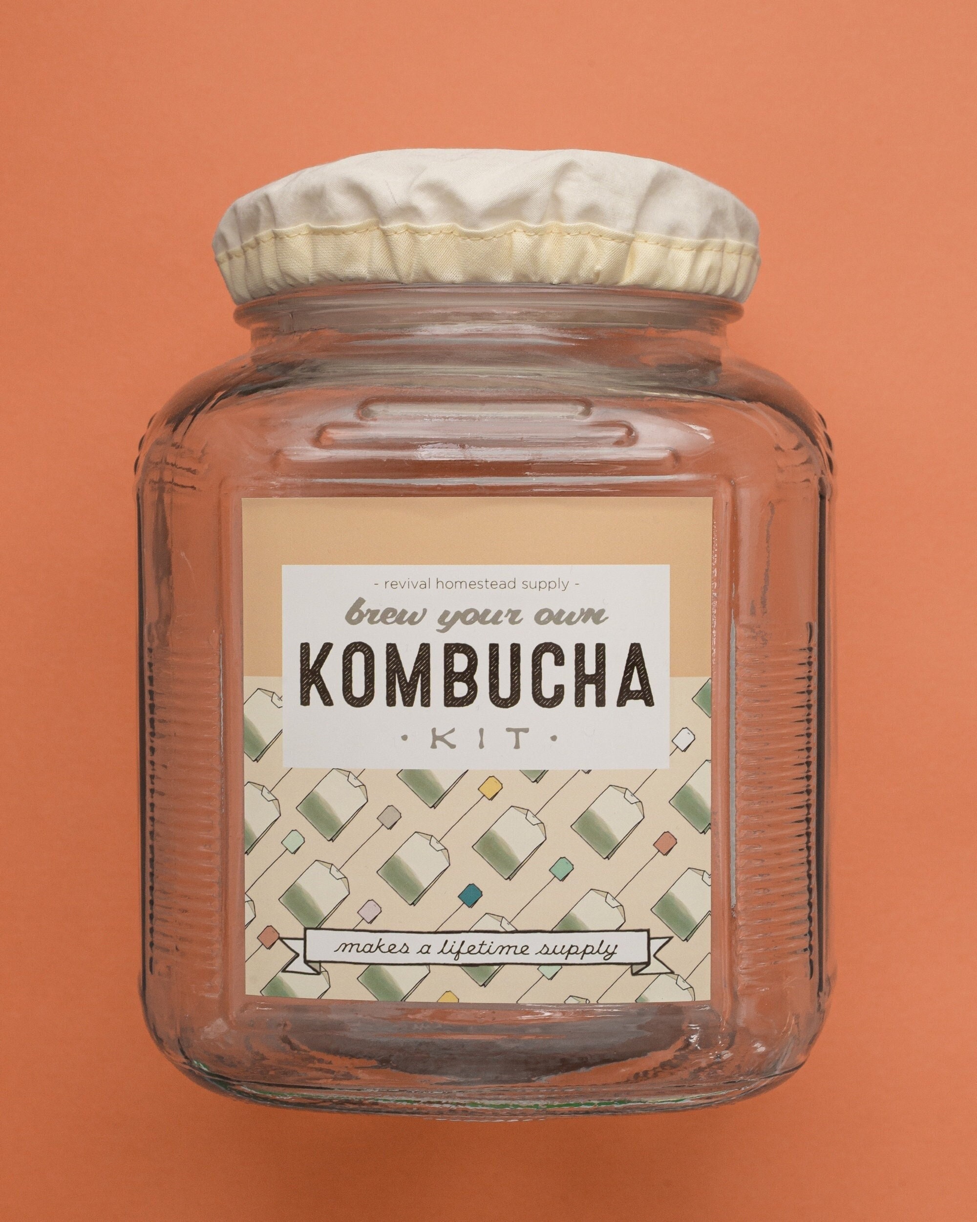 Kit de elaboración de SCOBY kombucha, starter kit SCOBY para kombucha,  recipiente de fermentación, botella, azúcar y pajita, kombucha SCOBY hecho  a mano, vegano, sin gluten, sin lactosa. : : Otros Productos