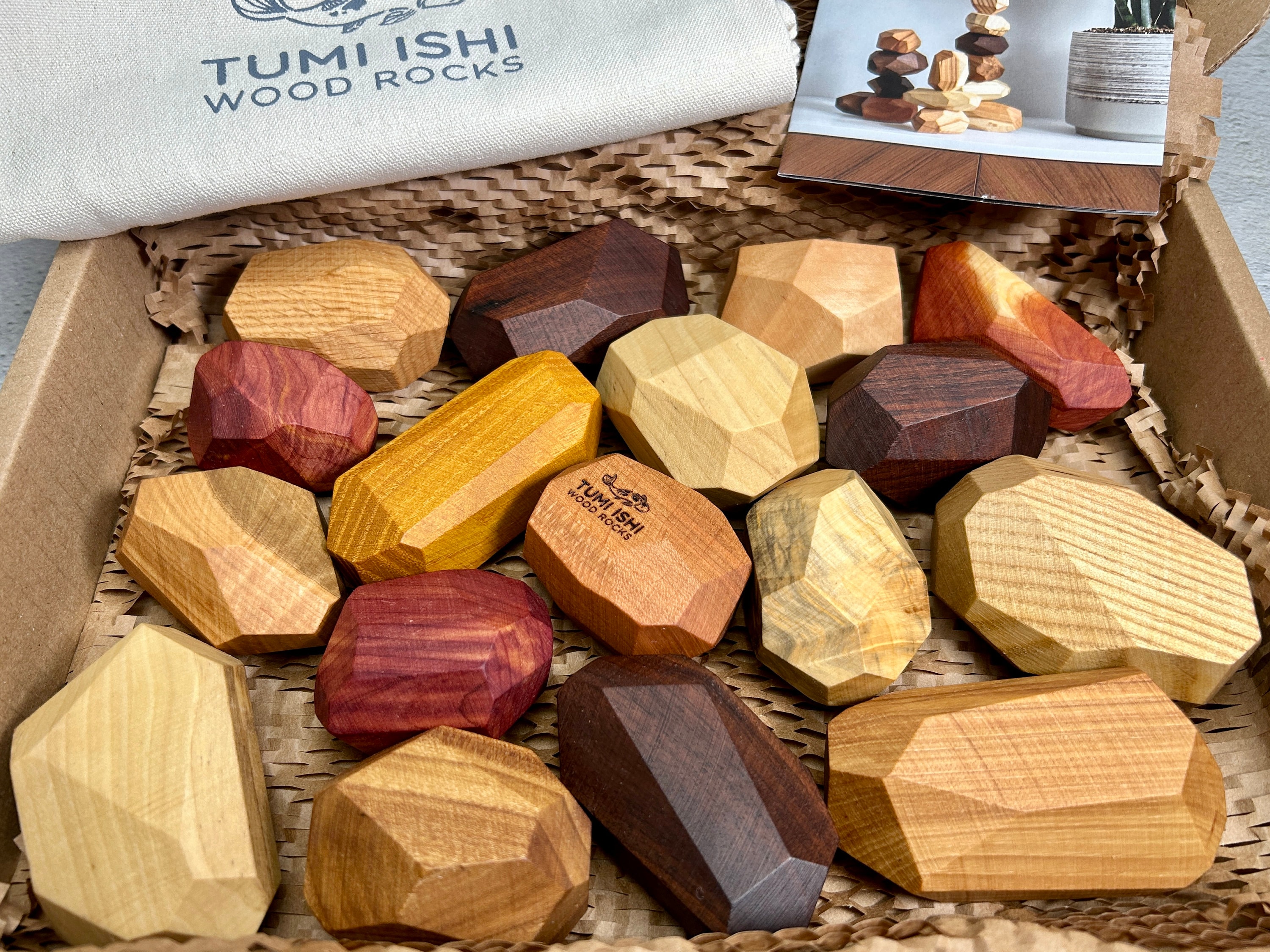 Tumi-Isi Wooden Stacking Rocks (hardwood mix)