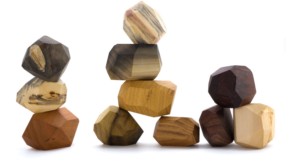 wooden balancing stones