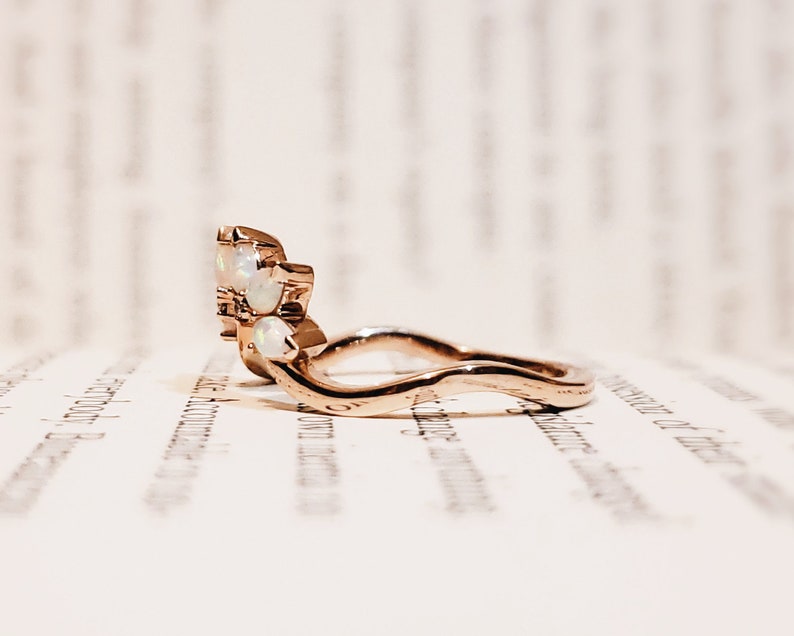 Pear Opal Wedding Band Opal Open Ring Opal Ring Enhancer Etsy