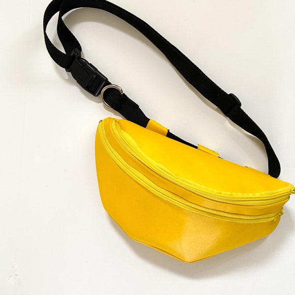 Dog Walking Fanny Pack - Faux Cuir Soleil Jaune