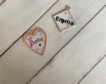 Custom Pet Tag | Custom Dog Tag | Resin Dog Tag | No Noise Dog Tag - White Hearts