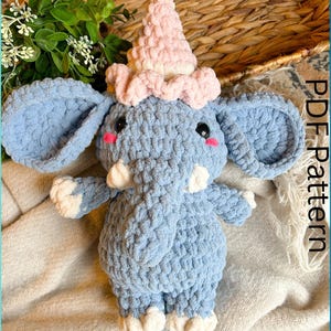 Tutu the Birthday Elephant Crochet Pattern PDF